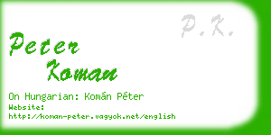 peter koman business card