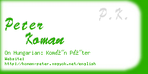 peter koman business card